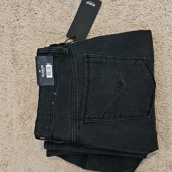 NEW! Hudson Black Wash Straight Leg Mid Rise Jeans - Picture 9 of 13